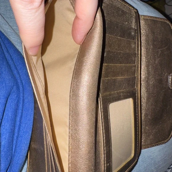 Coach Signature Canvas Wallet in Brown/Tan with Brass Buckle - Picture 14 of 14